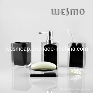 Transparente Black Polyresin Banho Set (WBP0262C)